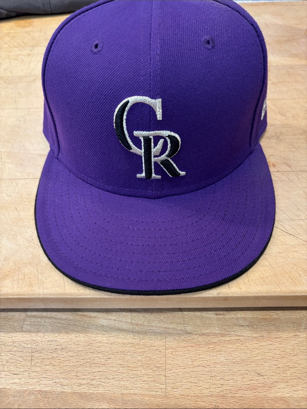 New Era Colorado Rockies Purple Black Logo Fitted Hat